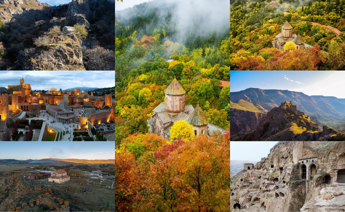 მოგესალმებით 9 ნოემბერს (კვირა) ქვაბისხევის მონასტერი, საფარს მონასტერი, რაბათის ციხე, თმოგვის ციხე, საროს ეკლესია და მეგალითები, ვარძია